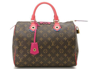 LOUIS VUITTON Speedy Handbag Monogram Flamingo